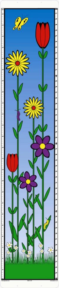 child growth chart with flowers