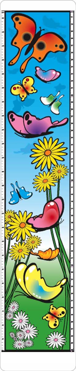 child growth chart with colorful butterfiles